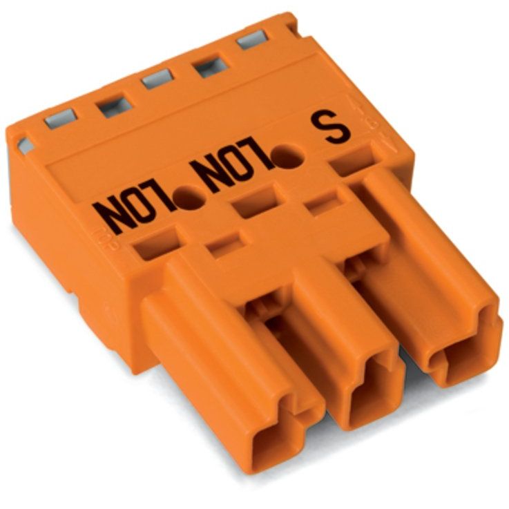 WAGO - Steckverbinder für steckbare Gebäudeinstallation Stiftteil 770-1353 3p,2L orange − 100 Stück