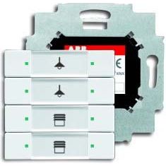 ABB Stotz S&J - Bussystem-Tastsensor Bedienteil Solo 6127/01-84-500 Bundle 4-fach weiß