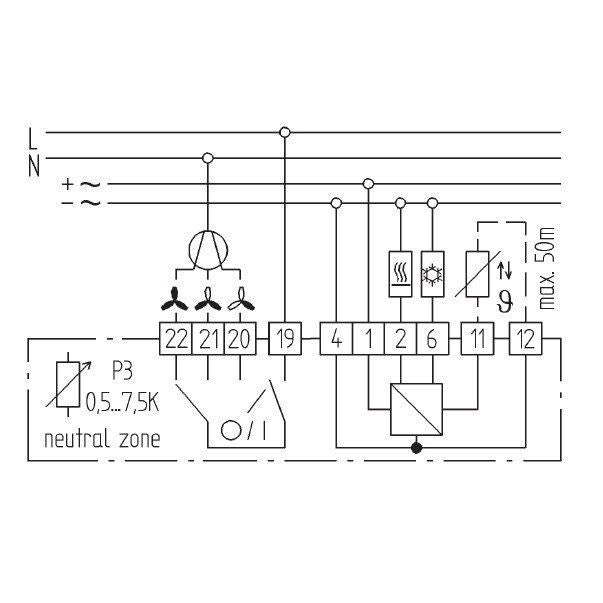 Eberle Controls - Raumthermostat/Uhrenthermostat Klimaregler KLR-E 52556 AC24V 5-30C, 0-10VDC
