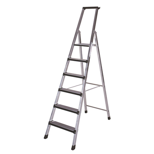 ILLER-LEITER - Stufenleiter Stufenstehleiter Alu elox. 48206 einseit.begehb. 6St