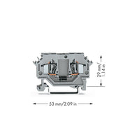 WAGO - Bauelement-Reihenklemme Diodenklemme 2-L 281-603/281-411 Schaltung II , grau − 100 Stück