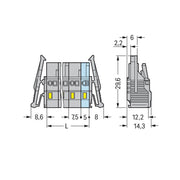 WAGO - Kabelsteckverbinder für Leiterplattensteckverbinder 1-Leiter-Federleiste 231-207/037-000 CAGECLAMP,2,5 mm²,gr − 25 Stück