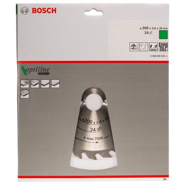 Bosch - Kreissägeblatt PRO Wood Kreissägeblatt, 2608640618 200 x 2,8 x 30 mm