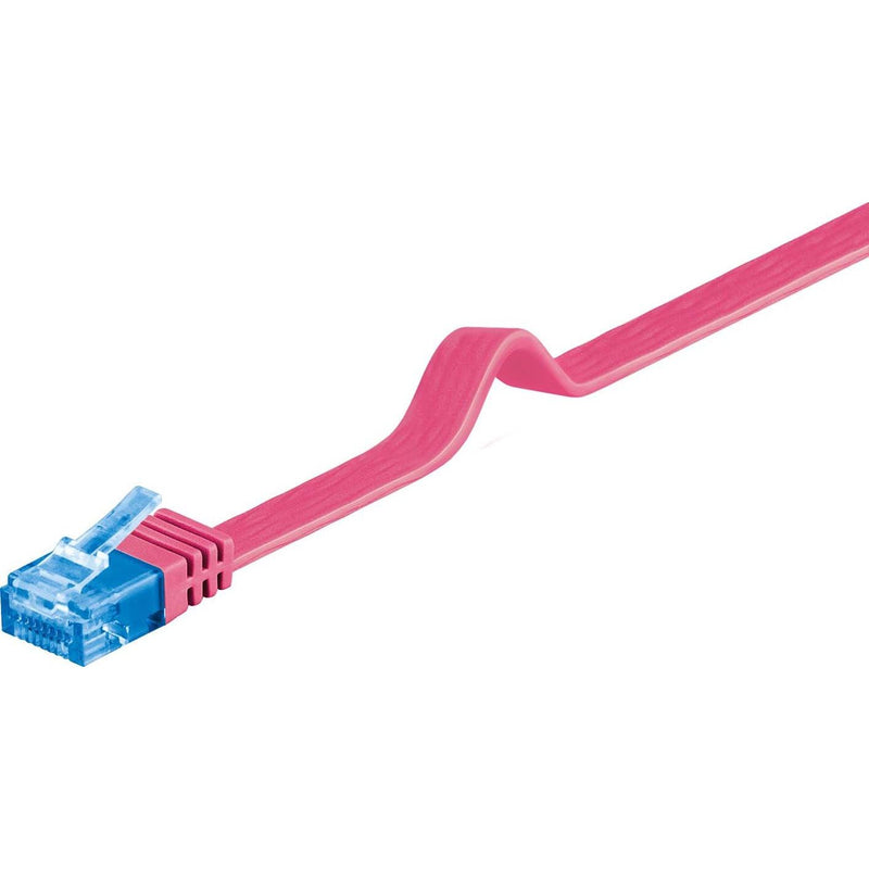 Goobay - Patchkabel Kupfer Flachkabel U/UTP Cat6a 96298 magenta 0,5m