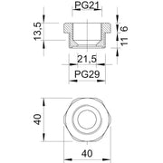 OBO Bettermann - Erweiterungs-/Reduzierring Reduktion 107 R PG29-21 PA Iso,lgr − 25 Stück