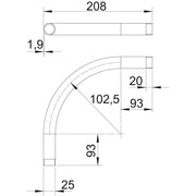OBO Bettermann - Bogen für Installationsrohre Aluminiumrohrbogen SBM25W ALU m. Gewinde M25x1,5 − 25 Stück