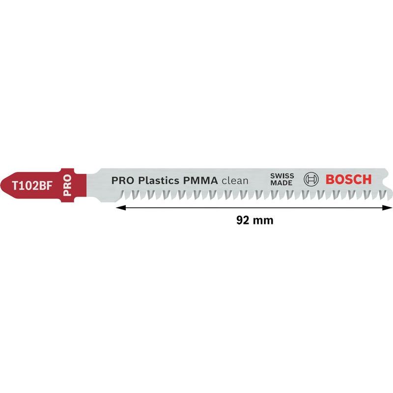 Bosch - Stichsägeblatt PRO Plastics PMMA clean 2608636780 T102BF