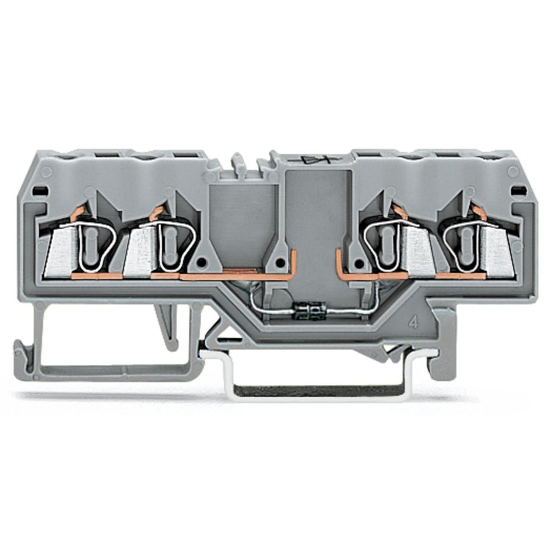 WAGO - Bauelement-Reihenklemme Diodenklemme 280-815/281-411 4-Leiter − 100 Stück