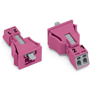 WAGO - Geräteanschluss für steckbare Gebäudeinstallation Snap-In-Stecker 890-792 2-polig,Kod. B,pink − 50 Stück
