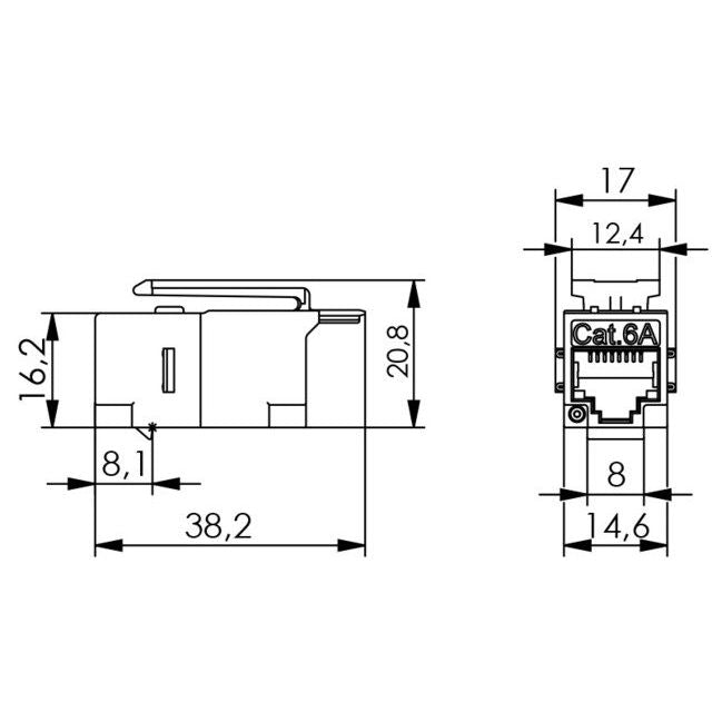 Telegärtner - Modulare Kupplung AMJ-Kupplung K Cat.5e f-f 100023233 − 24 Stück