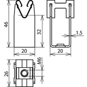DEHN - Leitungshalter für Blitzschutz Leitungshalter NIRO LH DG 8 H32 IGM6 V2A f. Rd 8mm H 32mm