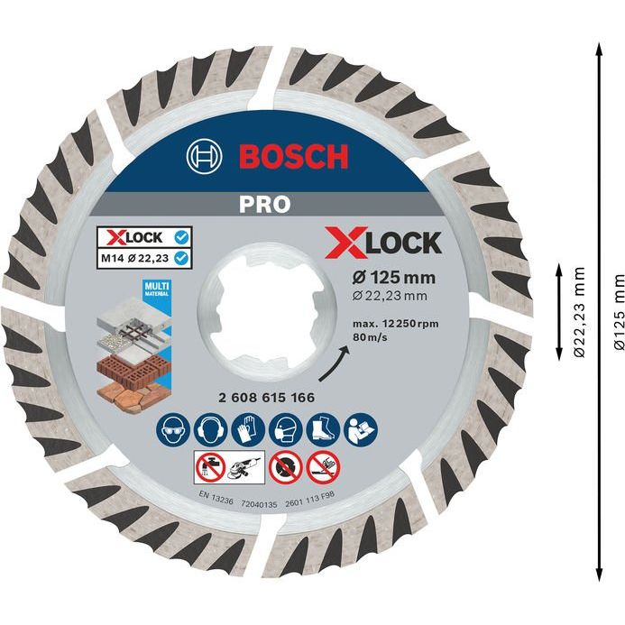 Bosch - Trenn-/Schleifscheibe PRO Multi Material X-Lock 2608615166 Diamanttrennscheibe