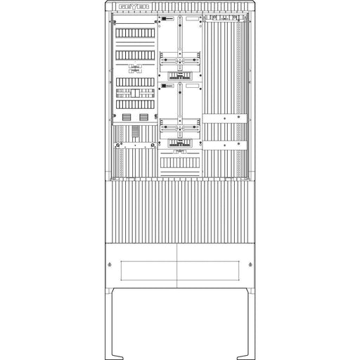 ABN - Zähler-Komplettschrank Zähleranschlusssäule SZ207ZL2500A 2 ZPAPZ Leerpl. 5pol
