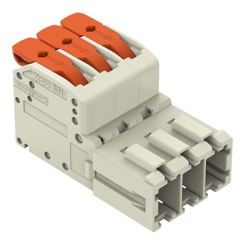 WAGO - Ein- und mehrpolige Klemmenleiste 1-Leiter-Stiftleiste 831-1203/000-004 Push-in CAGECLAMP,sw − 24 Stück