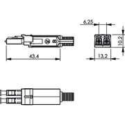 Telegärtner - LWL-Steckverbinder STX LC-D Steckereinsatz 100021187 MM