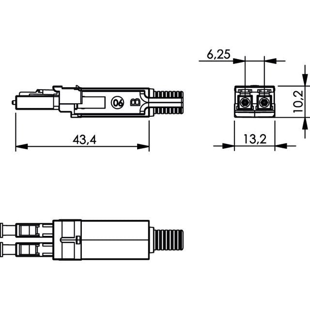 Telegärtner - LWL-Steckverbinder STX LC-D Steckereinsatz 100021187 MM