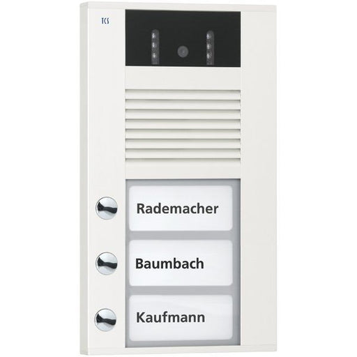 TCS Tür Control - Türstation für Türkommunikation Video color Außenstation AVD14033-0018 3Tast 1reih.AP ws