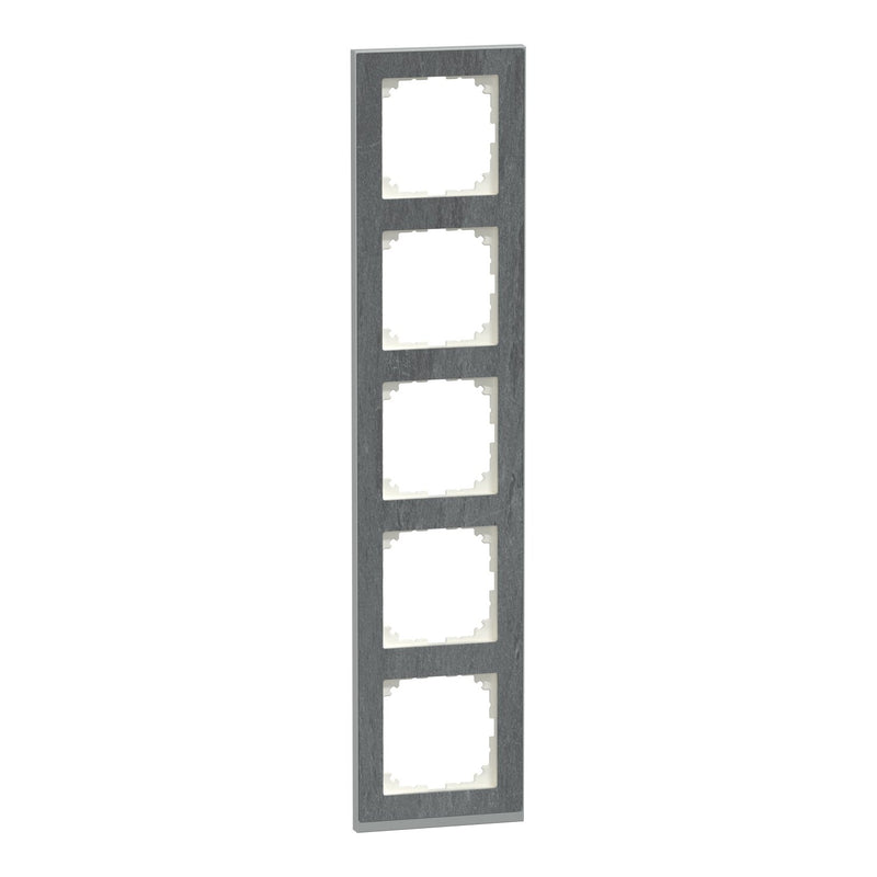 Merten - Abdeckrahmen Decor-Rahmen 5-fach MEG4050-3669 Schiefer/aluminium