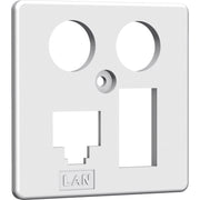 Homeway - Multi-Einsatz/Abdeckung für Daten- und Kommunikations-Anschlusstechnik Zentralplatte HAXHSE-G0401-C024 TV+LAN/TAE 50x50mm