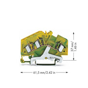 WAGO - Schutzleiter-Reihenklemme 3-Leiter-Schutzleiterklem. 281-637/999-950 Ex e II geeignet − 100 Stück