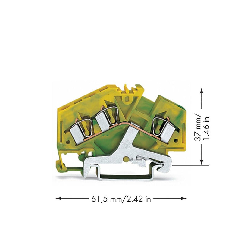 WAGO - Schutzleiter-Reihenklemme 3-Leiter-Schutzleiterklem. 281-637/999-950 Ex e II geeignet − 100 Stück