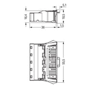 WAGO - Geräteanschluss für steckbare Gebäudeinstallation Steckerteil 770-715/007-000 2x0,5-4mmq schwarz − 100 Stück