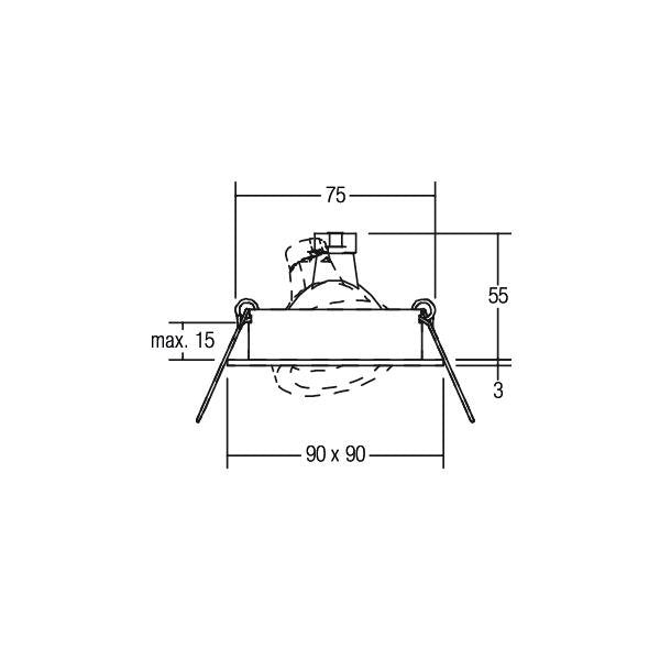 Brumberg Leuchten - Downlight/Strahler/Flutlicht Einbaustrahler 00007025 50W alu-mt