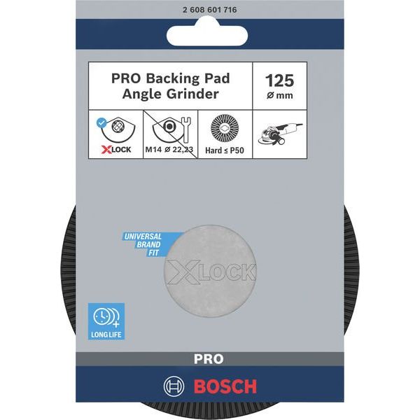 Bosch - Stützteller für Schleifwerkzeug PRO Stützteller X-Lock, 2608601716 hart, 125 mm