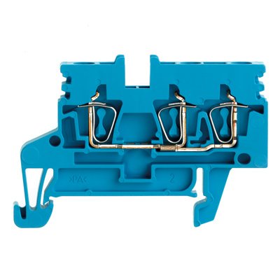 Weidmüller - Durchgangs-Reihenklemme Klemme ZDU 2.5N/3AN BL Federanschl.,2.5mm² − 50 Stück