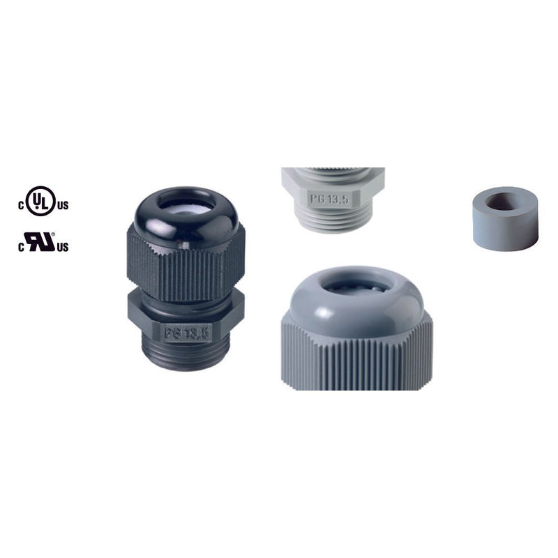 Jacob - Kabelverschraubung PERFECT Kabelverschraubung 50.009PA/R/SW POLYAMID PG 9 − 100 Stück