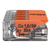 WAGO - Steckklemme Compact-Verbindungsklemme 221-415 5-Leiter bis 4qmm − 25 Stück