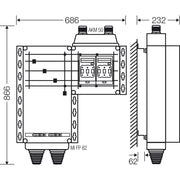 Hensel - Sicherungslasttrennschalter mit Gehäuse Mi-Hauptleitungsverteiler Mi HV 6152 2x3xNH00 125A 5-pol.