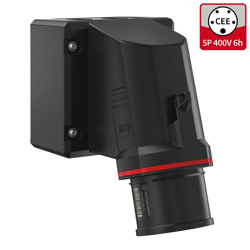 Walther Werke - CEE-Gerätestecker (IEC 60309) CEE NEO Wandgerätestecker FW734506PH schräg 32A 5P 6h