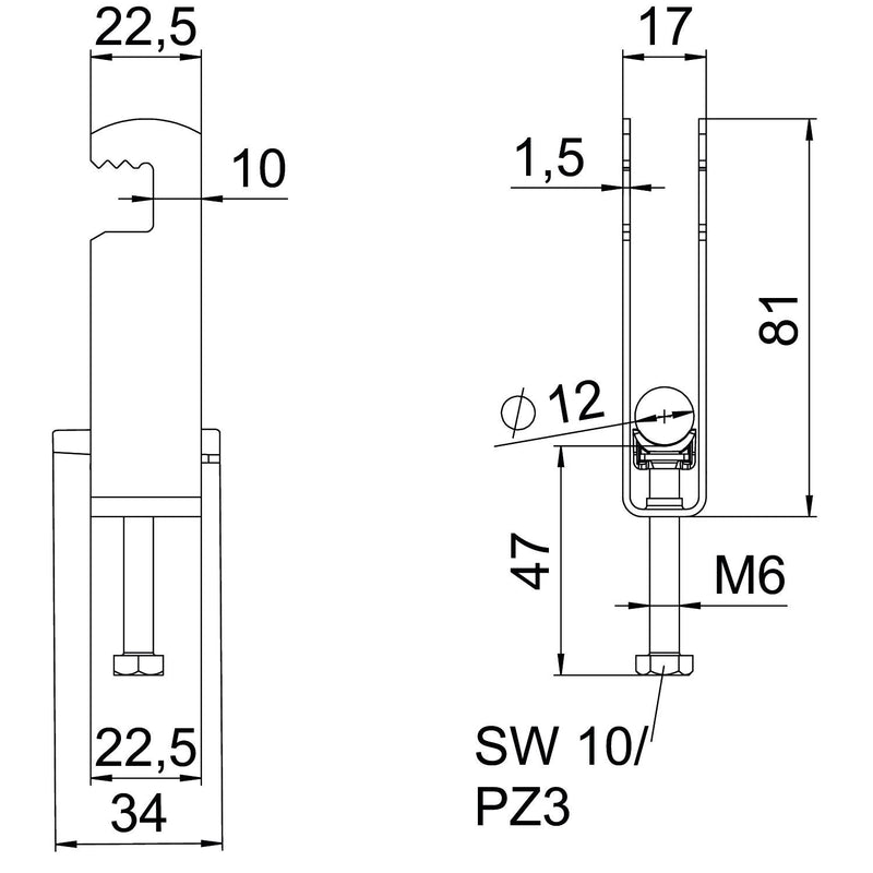 OBO Bettermann - Bügelschelle BS-F3-K-12 FT 3-fach − 50 Stück