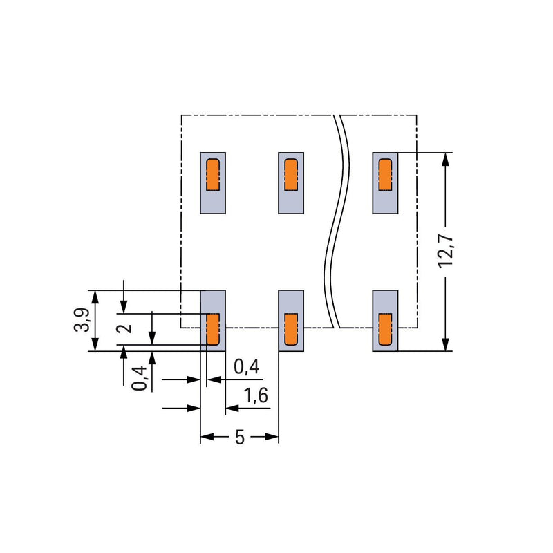 WAGO - Leiterplattenklemme SMD-Leiterplattenklemme 20863208700650900000 Drücker,1,5mm²,ws − 2060 Stück