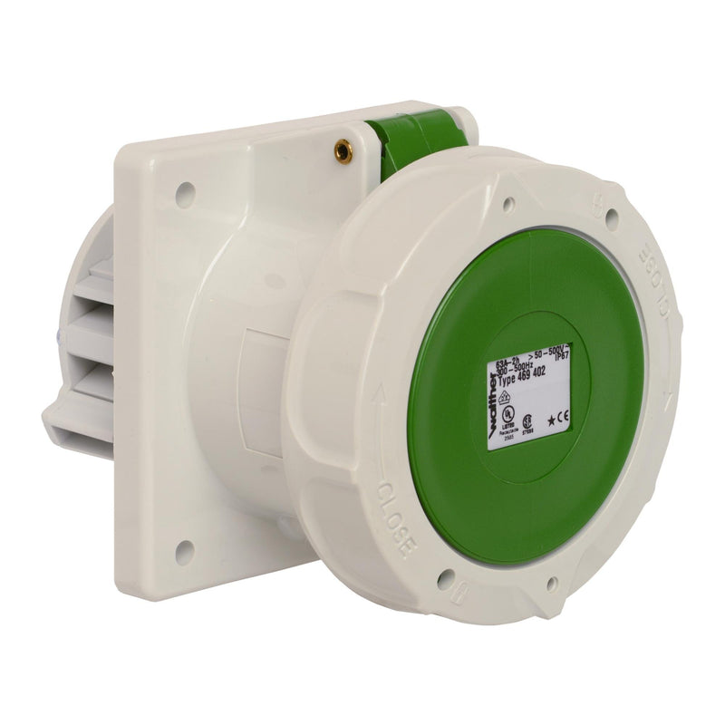 Walther Werke - CEE-Anbausteckdose (IEC 60309) Anbaudose gerade 32A 439402 4P >50-500V 2h IP67