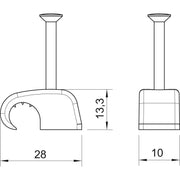OBO Bettermann - Nagelschelle (für Kabel) Haft-Clip m.Nagel 2027 40 LGR 10-14mm L40 PP lgr − 100 Stück