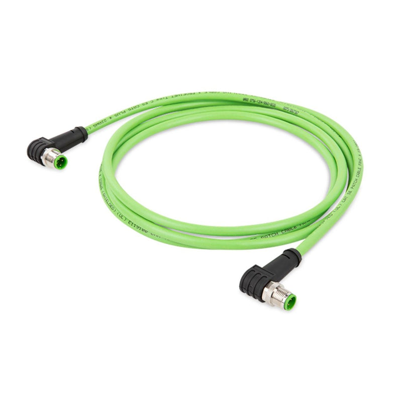 WAGO - Patchkabel Kupfer Industrie ETHERNET-Leitung M12D-St. 756-1204/060-100 winklig,grün − 1 Stück