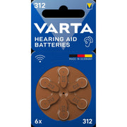 Varta Cons.Varta - Batterie Hörgerätebatterie VARTAHearAidB312Bli6 Batteries 312