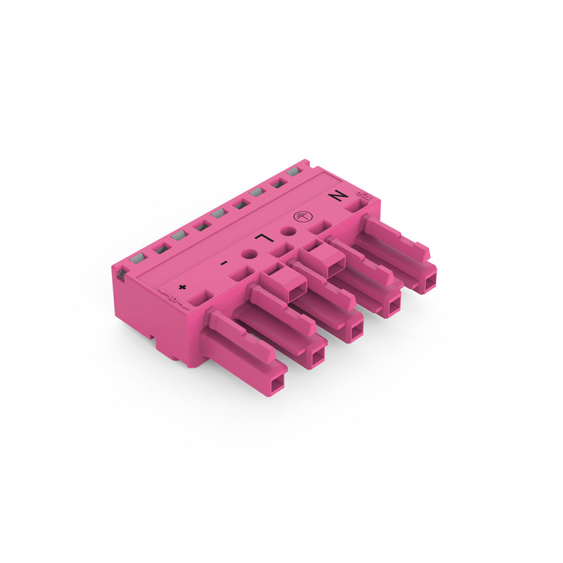 WAGO - Steckverbinder für steckbare Gebäudeinstallation Buchse 5-polig 770-285/082-000 Kod. B,pink − 50 Stück