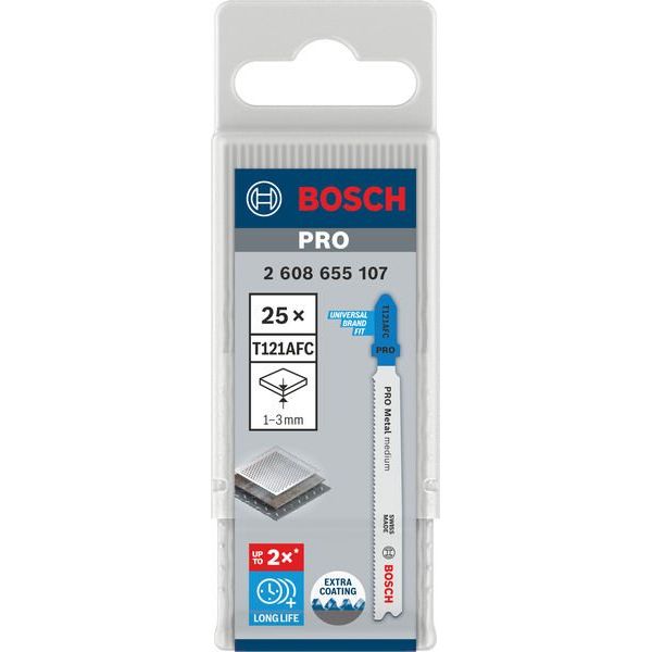 Bosch - Stichsägeblatt PRO Metal medium T121AFC 2608655107VE(25) Stichsägeblatt 92 mm