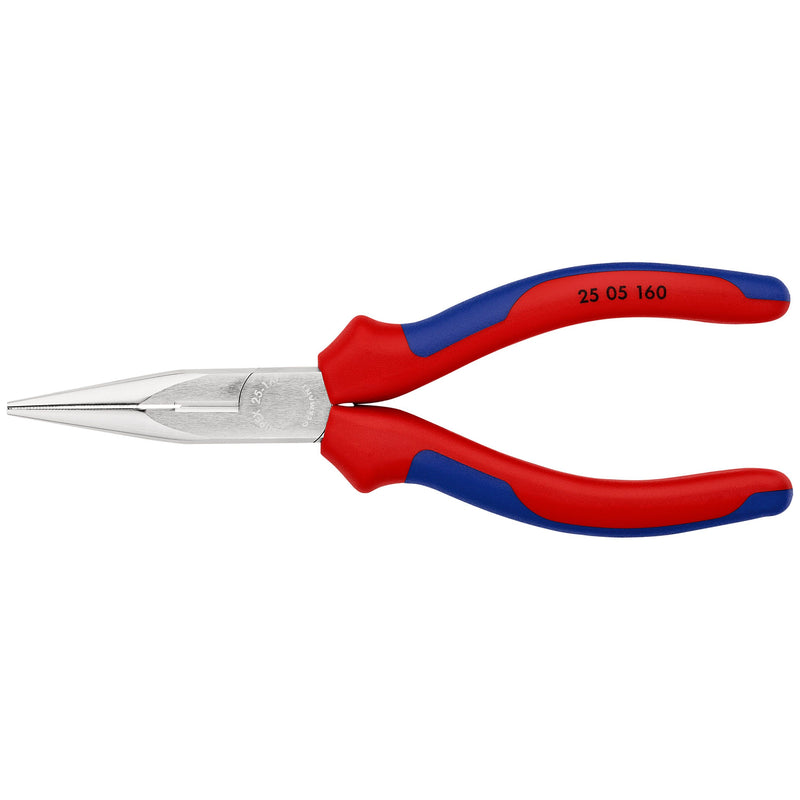Knipex - Flachzange Flachrundzange 25 05 160 mit Schneide, 160mm