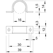 OBO Bettermann - Befestigungsschelle für Kabel/Rohre Leitungsschelle WN 7855 B 16 ge.chromat. − 100 Stück