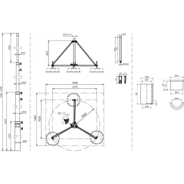 DEHN - Fangeinrichtung für Blitzschutz Fangstange FS T D40 4.2 #105710 L5,2m