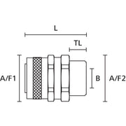 HellermannTyton - Metall-Schutzschlauch-Verschraubung Verschraubung PCS32-SM-M32 si − 2 Stück