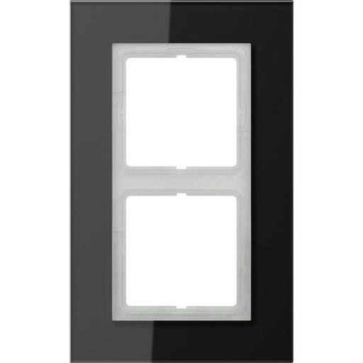 Jung - Abdeckrahmen Glasrahmen 2-fach sw LSP 982 GL SW waage/senkrecht − 1 Stück by Jung
