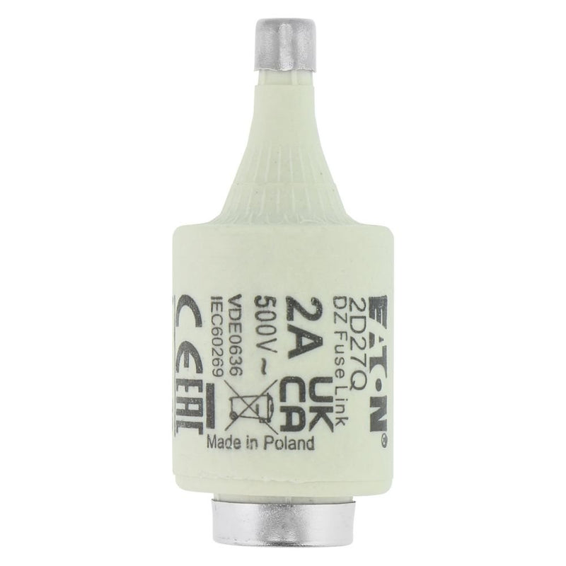 Eaton - D-Sicherungseinsatz Sicherungseinsatz Nieders. FUSE 2A DI#2D27Q 2A AC 500V 50kA − 25 Stück