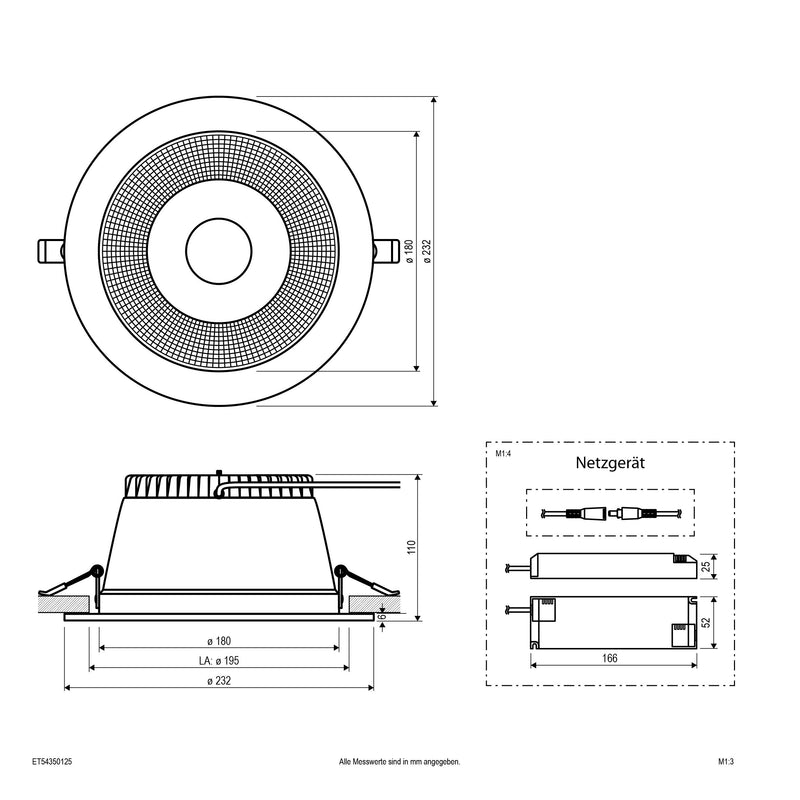 EVN Lichttechnik - Downlight/Strahler/Flutlicht LED-Downlight ET54350125