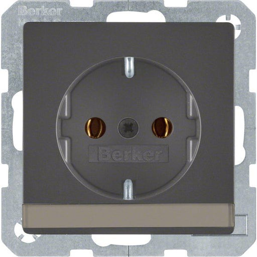Berker - Steckdose SCHUKO-Steckdose anth/sa 47506086 m. Beschriftungsfeld