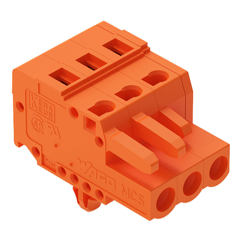 WAGO - Kabelsteckverbinder für Leiterplattensteckverbinder 1-Leiter-Federleiste 231-303/008-000 CAGECLAMP,2,5mm²,or − 100 Stück